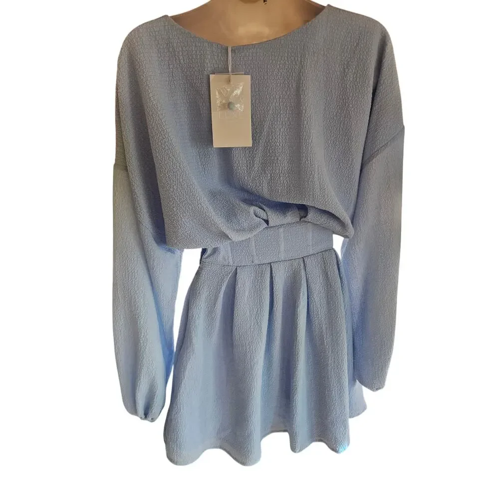 Saboluxe Light Blue Aioki Corset Dress U.S Size 0 Babydoll Lined NWT - Picture 6 of 11